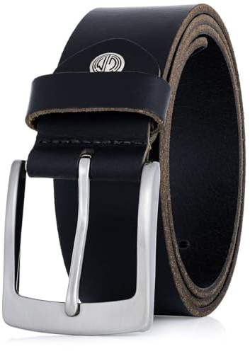 LINDENMANN Leder-Gürtel Herren 40 mm breit, Gürtel Herren Vollrindleder schwarz