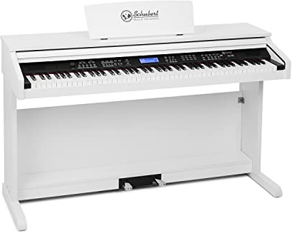 Schubert Subi 88 MK II Klavier, tragbares Keyboard - Tasten-Keyboard, Piano, 88 Tasten, MIDI, E Piano mit USB, 360 Klänge, 160 Rhythmen, 80 Demosongs, LCD-Display, Effekte, weiß