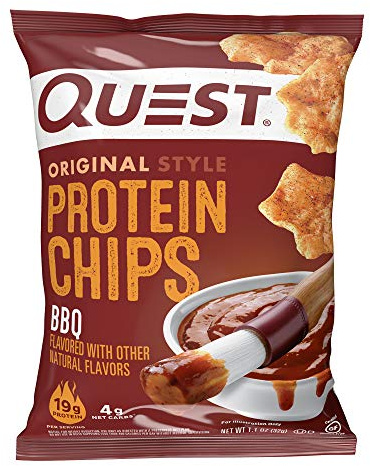 Quest Nutrition BBQ Protein Chips, 19g Protein, 4g Net Carb, Low Carb, Gluten Free, 1.1 oz (Pack of 12)