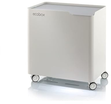 DON HIERRO - Cubo de basura para el reciclaje ECOBOX-TOP, 40 litros-Gris