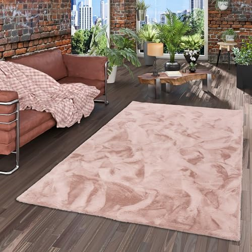 Pergamon Luxus Super Soft Fellteppich Plush Altrosa in 7 Größen