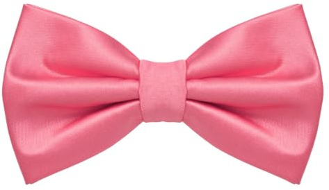MASADA Herren Fliege Lachs Seidenlook, stufenlos verstellbar, handgefertigt, Hakenverschluss - 12 x 6 cm 100% Polyester