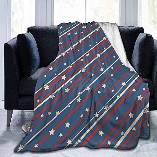 Decke Wohn Kuscheldecken Usa Patriotisches Sternenbanner Werfen Sie Schlafzimmer/Sofa/Wohnzimmer Couch Warm Travel Super Fluffy Solid Bed Bettdecke Für Kinder Erwachsene Die Ganze Saison-60X50 Inch