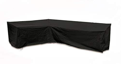 AMGJ Abdeckung für Gartenmöbel L-Form, Premium Wasserdicht Schutzhülle für Ecksofa L Form Lounge Abdeckplane, Schwarz,300x300x98cm