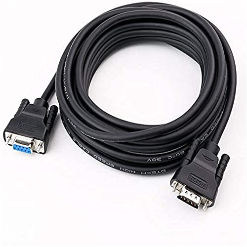 DTECH DB9 RS232 Serial Cable Male to Female Port Extension 3M | Null Modem Cord Full Handshaking 7 Wire Crossover for Data Communication