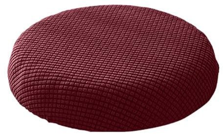 IMIKEYA Hocker Bezug Runde, Durchmesser 30-40cm Barhockerbezug Rund Hochelastischer Waschbar Drehstuhlhockerbezug Runde Hockerbezug Staubdicht Stuhlbezug, Rot