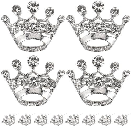 VICASKY Brosche Silber 12PCS Krone Pin Kristall Schals Schnalle Kragen e Gold Corsage Bouquet Kit Hochzeit Party Pageant Broschen Karneval Pageantarty