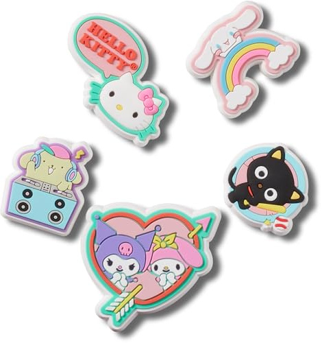 Crocs Jibbitz 5-pack Hello Kitty and Friends skoberlocker, Sanrio berlocker, Flerfärgad, En Storlek