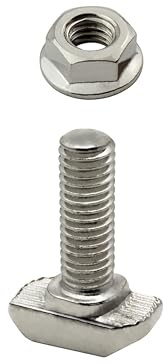 KLAK 30 - Hammerkopfschraube T-Schraube M6 20mm Nut 8 Aluprofil 30-er 10 Stück + Mutter