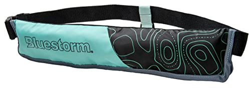 BLUESTORM Cirro 16 Manual Inflatable Belt Pack for Adults | US Coast Guard (USCG) Approved Life Jacket Waist Belt PFD for SUP Paddleboarding, Fishing & Kayaking (Teal)