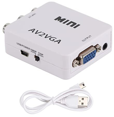 Adaptateur Mini PC VGa Vers AV RCa, Adaptateur HDMI 480P Composite AV Vers VGa Décodeur TV Audio TV Vers PC Convertisseur Vidéo