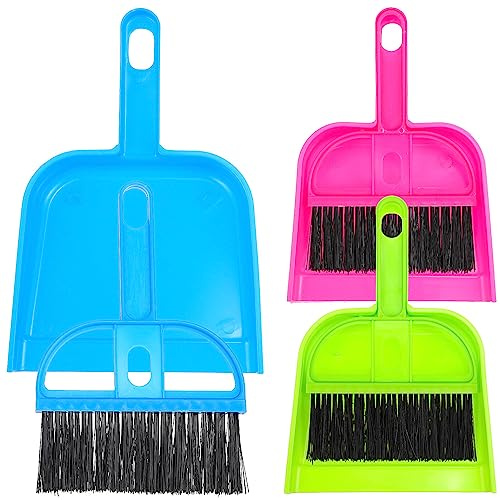 Cabilock Handheld Broom Dustpan Set Small Cleaning Tools Sweep Dust and Mini Size for Air Vents Sofas Tables and Pet Cages
