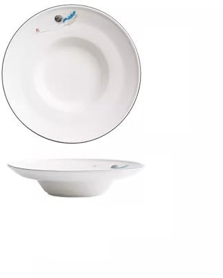 ENGENDER Plato de Cerámica Plato de Sombrero de Paja, Plato Hondo Grande, Plato de Sopa de Comida Occidental, vajilla nórdica Creativa for Club, Plato de Pasta Creativos Platos (Size : M)