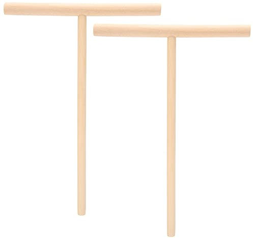 Zerodis Esparcidor de Masa para Panqueques de Madera en Forma de T, Espátula para Esparcir Crepes, Tortillas, 2 uds.
