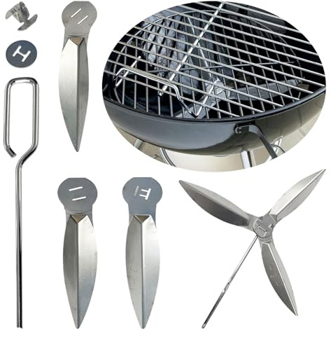 luolety Kit de Nettoyage One Touch de 57 cm, 2 grilles pour Weber Barbecue 90992 3618 7443 307443 307408 90719 Charcoal Kettle 7444 Kit de Nettoyage One Touch
