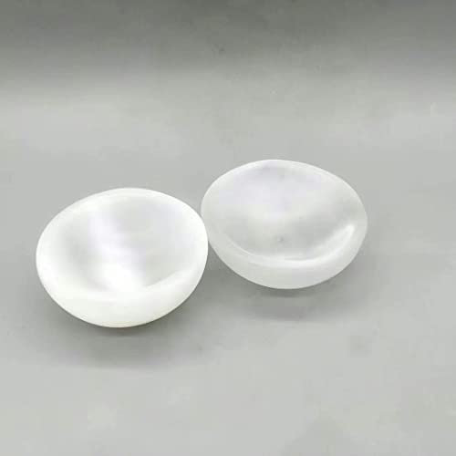 CZAOINCU Cuenco de Selenita Natural de 9-10 cm, 300 g, Plato de Cristal de Piedra, Ritual for decoración del hogar, 240-300 g Inicio Colecciones