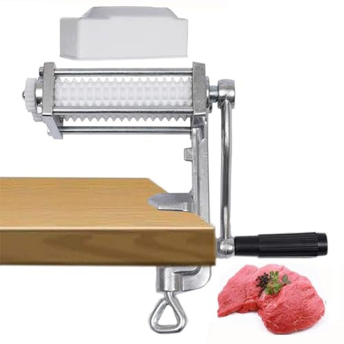 QUTBAG Meat Tenderizer Machine, Aluminum Alloy Manual Meat Cuber with Food Grade PP Rollers, Steak Clamp Machine Meat Grinder Accessories, Kitchen Aid Tool for Making Tender Meat
