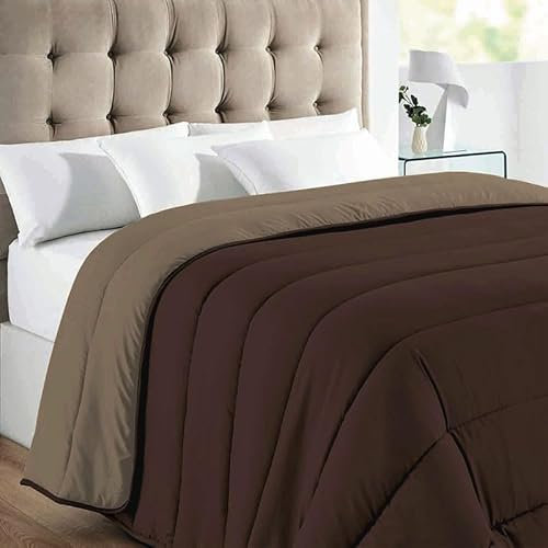 Rufino Díaz Edredón Nórdico Relleno Fibra Bicolor (Chocolate/Visón - 90cm) - Otoño/Invierno - Suave y cálido para tu Descanso