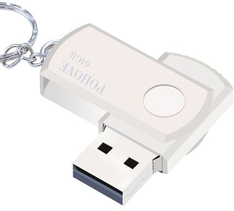 Memoria USB 64gb, Mini Memoria Metálica, Memoria Flash De 64GB 2.0, Unidad De Pluma con Llavero, para Computadoras Portátiles, Televisores, Automóviles