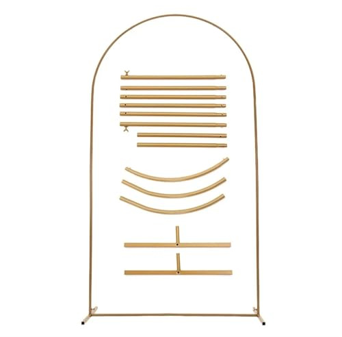 Ayztantine Arco per Palloncini Struttura Popular Arch Stands Gold/White Flower Balloon Support Curved Wedding Stage Background Welcome Decoration(50x120cm)