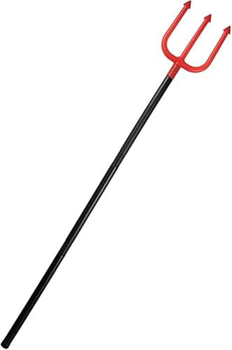 45 Inch 4pc Red Devil Trident Pitch Fork Handheld Prop Halloween Horror Cosplay Party