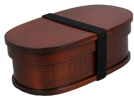 ABOOFAN Caja Bento De Madera Vintage Contenedor De Alimentos Portátil Para Sushi y Almuerzo Para Oficina Picnic y Estudiantes Dimensiones
