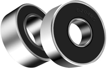 ANGEEK 2 Stück 6204-2RS Kugellager 20 mm x 47 mm x 14 mm,Vorgeschmiert,Doppeldichtung, 6204RS Rillenkugellager | Lagerstahl; doppelte Gummidichtung; für Motoren, Pumpen, Kompressoren und Förderbahnen