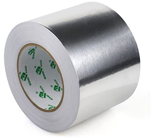 BOMEI PACK Aluminum Foil tape 1 Roll 200mm x 50m for home Ventilation HVAC Ducts Fixing Repairing,Cold heat resistant kitchen Jointing Foil Tape