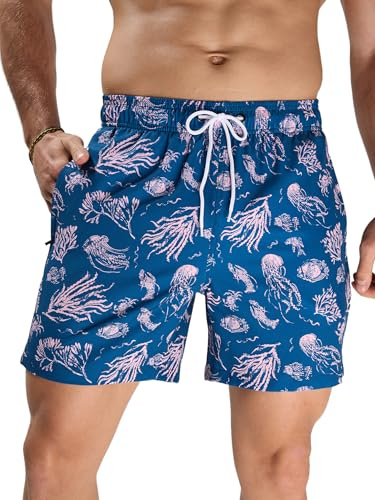 Arcweg Herren Badehose Schnelltrocknend Badeshorts mit Mesh-Futter S-3XL | Atmungsaktiv Elastischer Schwimmhose Kurz Für Strandurlaub & Freizeit