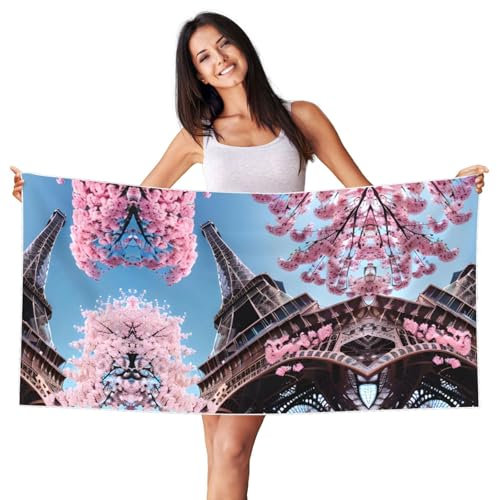 GaxfjRu Ölgemälde Paris Eiffelturm-Druck, saugfähiges Badetuch, Stranddecke für Reisen, Pool, Urlaub, Geschenke für Frauen, Mutter, Schwester