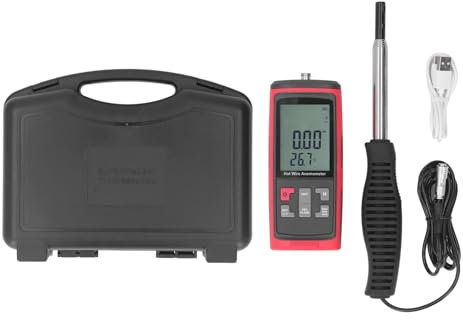 Mavaol Portable Anemometer, Telescopic Extension, Wind Speed, Temperature and Humidity Measurement, Rechargeable, for Engineers, Outdoor Enthusiasts, Weather Monitoring