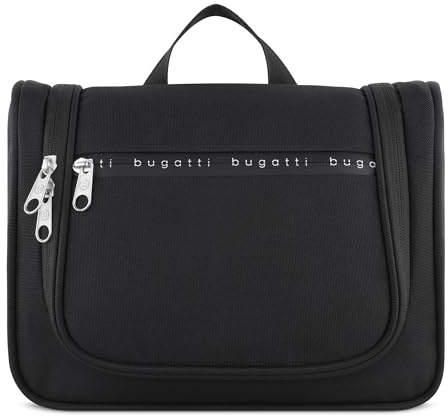 bugatti Passion Pure Kulturbeutel fürs Reisen, Kulturtasche aus recyceltem PET in schwarz