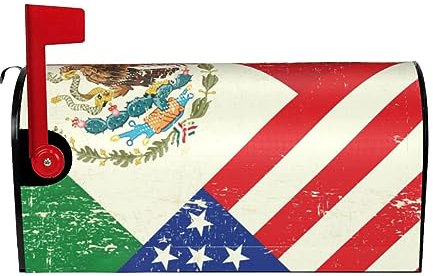 Copertura magnetica della cassetta postale della stampa della bandiera messicana americana personalizzata protezione resistente alle intemperie della cassetta postale, standard degli Stati Uniti