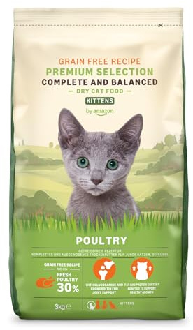 by Amazon Comida Completa para Gatos con Receta sin Granos, Gatito, con Pollo Fresco, 3 kg