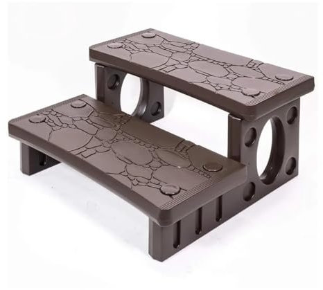 ATATKRT Escabeau Universel Multi-usages à 2 marches for Spa, Piscine, extérieur, intérieur, Camping-Car, terrasse, Camping-Car, Marche latérale, marches portatives