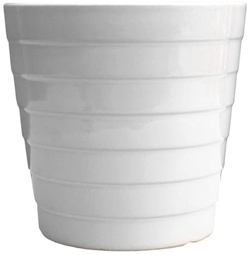 HUIMVNC Maceta de cerámica con Rosca Blanca, suculenta, Grande, Mediana y pequeña, balcón, Maceta para Flores de Interior, Maceta Blanca Mate para Plantas suculentas, Maceta para Plantas Times