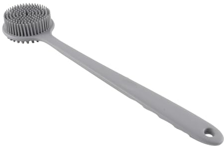 Namvo spazzola da bagno in silicone con manico lungo per esfoliare la doccia e la pulizia della schiena con impugnatura antiscivolo
