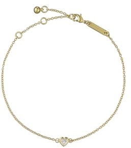 Ted Baker Halle Mini Crystal Heart Adjustable Bracelet for Women (Gold/Crystal)