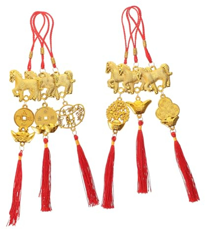 Cabilock 6stücke Pferde-Charms Anhänger Für Chinesisches Neujahr Frühlingsfest-Dekorationen Sternzeichen-anhänger Für Auto-spiegelornament Feng-Shui-Muster