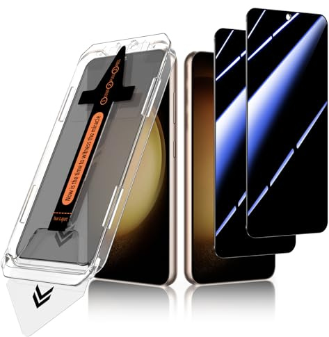 ZhuoFan Sichtschutz für Samsung Galaxy S23 Panzer Schutz Glas,Privacy Schutzfolie Displayschutz,Anti-Spy 10H Härte Folie Schutzglas,Auto-Dust-Eliminierung,Bläschenfrei,Einfache Installation,2 Stück