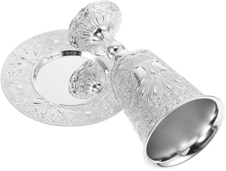 Hohopeti Copa Judaica de Metal con Diseño Elegante de Cáliz de para Shabbat y Pascua Copa de Vino Sagrada para Decoración y Regalo Festivo