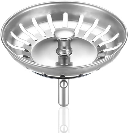 YUVKIN 1 pz Universale Tappo Lavandino Regolabile in Acciaio Inox Filtro Lavello Cucina Tappo per Lavandino Cucina Lavandino Bagno (79 mm)