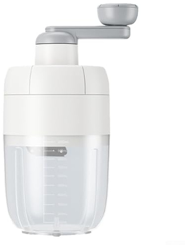 Manuelle Eiszerkleinerer Slush-Maschine mit Edelstahlklingen, 1000 ml Fassungsvermögen, rasierte Eismaschine für Smoothies, Eisgetränke, Schneekegel (weiß)