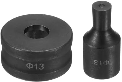 QUARKZMAN Hydraulische Lochstanze Matrize 13mm Rundloch, 40Cr Stahl Locher Locheisen Stanze Set Werkzeug für CH70 Elektrische Stanze Maschine Schwarz