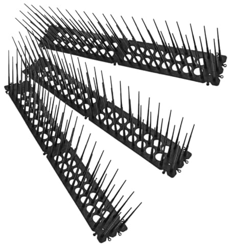 Toddmomy Pics Dissuasifs Anti-Oiseaux 3 Pièces en Plastique Noir Haute Résistance pour Jardin et Balcon, Réutilisable pour Pigeons, Écureuils et Chats, Protection Extérieure de Clôture