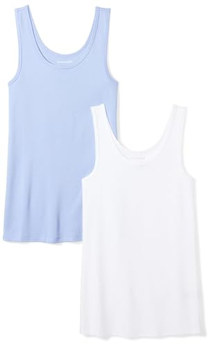Amazon Essentials 2-pack Tank, Camicia Donna, Viola (Purple/White), X-Small (Taglia Produttore: )