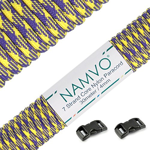 Namvo 550 Paracord Mil Spec Type III 7 Strand Parachute Cord Total Length 100ft/30 Meters Spots/Stripes/Camouflage