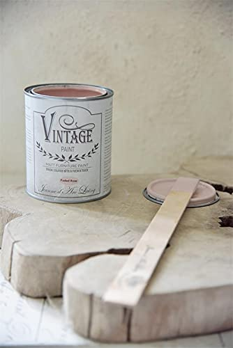 Jeanne d'Arc Living Vintage Paint kritfärg Faded Rose 700032 ECO Label vattenbaserad och miljövänlig 700 ml/23,6 oz kalk kalkfärg JDL målning …