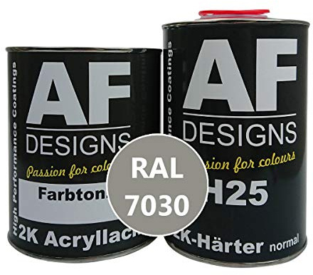 Alex Flittner Designs - Juego de barniz acrílico 2K RAL 7030 gris piedra 1,5 – 7 kg brillante mate mate mate mate mate para máquinas de madera, barniz industrial para camiones NFZ