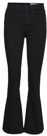 NOISY MAY Sallie High Waist Flare Jeans Donna Jeans Nero